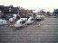 Entrant's vehicles lined up prior to the static evaluation; Reg's velomobiles, Joe's trike with trailer followed by his sociable, Mike Channon's trike.