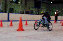Richard riding through the slalom.