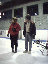 Jay Dixon and Richard Dominic in front of Rob Wazsny's ice trike